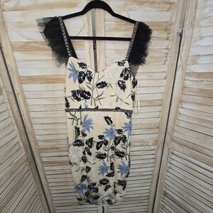 Show Stopper Cream Embroidered Sequin Bodycon Midi Dress Lulus